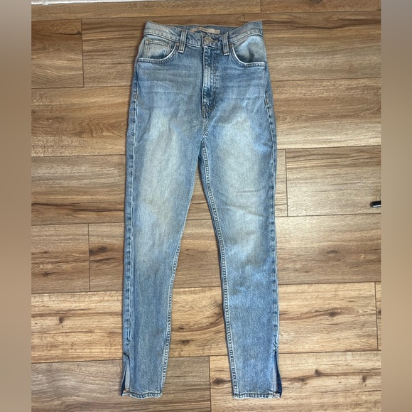 Hudson Jeans Denim - Hudson Centerfold Extreme High-Rise Super Skinny Ankle Jeans "Peacemaker" wash